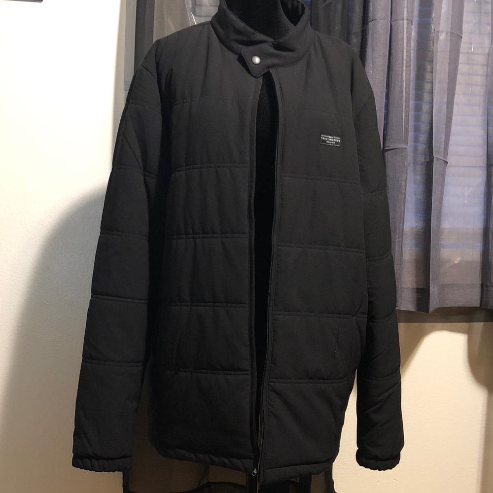 Travis Mathew Black Quilted Puffer Jacket with Stand Collar